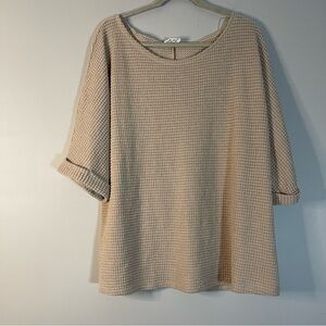Andre by Unit Casual Beige Waffle Knit Sweatshirt